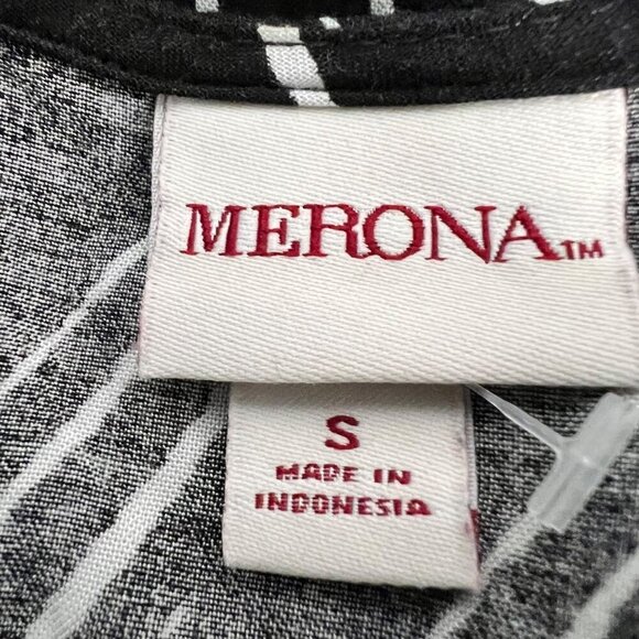 Merona Women’s Sleeveless Romper Black/White Tie Waist Size Small Pockets - Picture 7 of 8